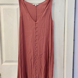 Madewell Dusty Rose Sleeveless Button Dress